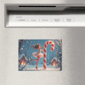 Ballerina Anime Girl & Candy Cane Kerstmis Magneet (Insitu (Vaatwasser))