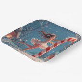 Ballerina Anime Girl & Candy Cane Kerstmis Papieren Bordje (Gebogen)