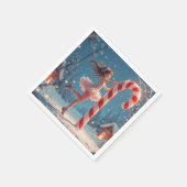 Ballerina Anime Girl & Candy Cane Kerstmis Servet (Hoek)