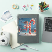 Ballerina Anime Girl & Candy Cane Kerstmis Sticker (iPad Cover)