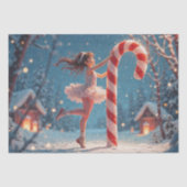 Ballerina Anime Girl & Candy Cane Kerstmis Tissuepapier (Voorkant)
