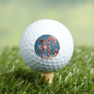 Ballerina Anime Meisje & Kerststok Christmas Golfballen