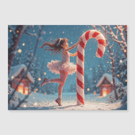 Ballerina Anime Meisje & Kerststok Kerstmis (Voorkant)