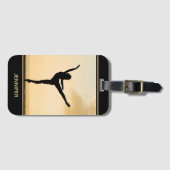 Ballerina Arabesque Sunset Silhouette Persoonlijk Bagagelabel (Voorkant (horizontaal))