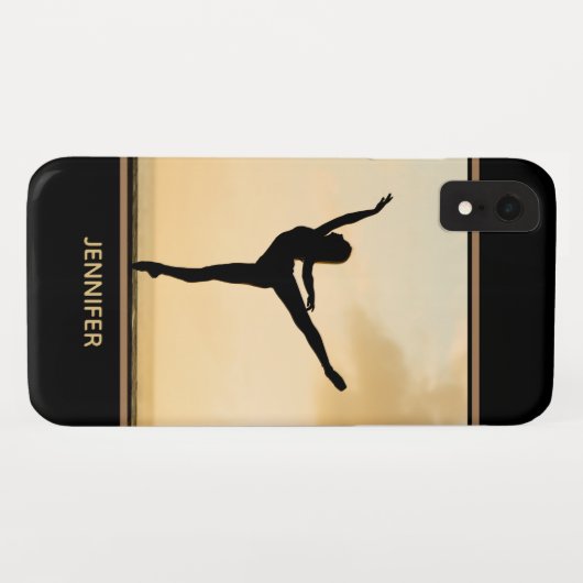 Ballerina Arabesque Sunset Silhouette Persoonlijk Case-Mate iPhone Case (Achterkant (horizontaal))