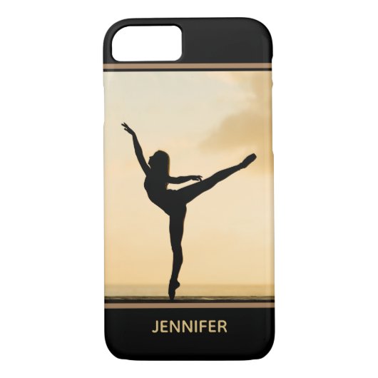 Ballerina Arabesque Sunset Silhouette Persoonlijk Case-Mate iPhone Case (Achterkant)