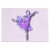 Ballerina Art Paars Dance - Ballet Dancer Drawing Groot Cadeauzakje (Voorkant)