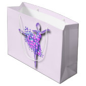 Ballerina Art Paars Dance - Ballet Dancer Drawing Groot Cadeauzakje (Achterkant Gekanteld)
