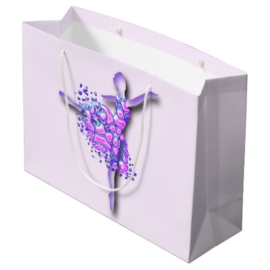 Ballerina Art Paars Dance - Ballet Dancer Drawing Groot Cadeauzakje (Achterkant Gekanteld)