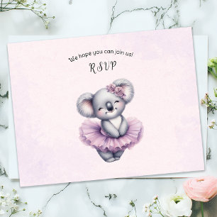 Ballerina Baby Meisje Douche Tutu Elegant Koala RSVP Kaartje