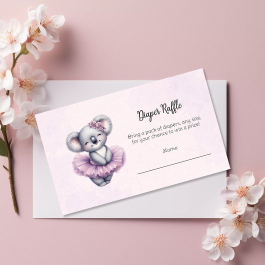 Ballerina Baby Meisje Douche Tutu Koala Luier Game Informatiekaartje