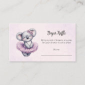 Ballerina Baby Meisje Douche Tutu Koala Luier Game Informatiekaartje (Voorkant)