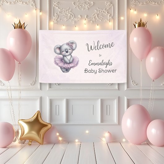 Ballerina Baby Meisje Douche Tutu Koala Welkom Spandoek