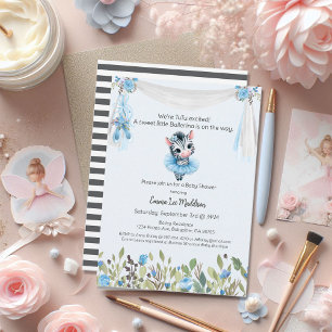 Ballerina Baby Meisje Douche Tutu Opgewonden Zebra Kaart