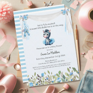 Ballerina Baby Meisje Shower Tutu Elegante Zebra Kaart