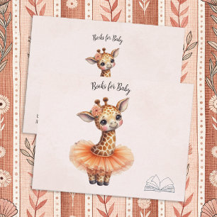 Ballerina Baby Meisje Shower Tutu Giraffe Boeken Informatiekaartje