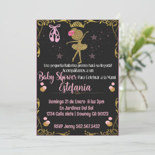 Ballerina Baby shower invitacion de bailarina Kaart