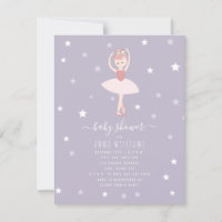 Ballerina Baby shower Paarse Baby Girl