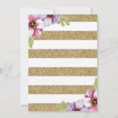 Ballerina Baby shower Roze en Gold Glitter Kaart (Achterkant)