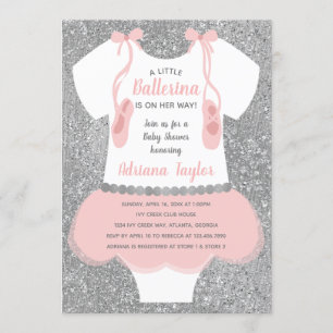 Ballerina Baby shower Uitnodiging