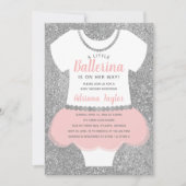 Ballerina Baby shower Uitnodiging (Voorkant)