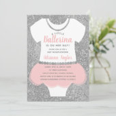 Ballerina Baby shower Uitnodiging (Staand voorkant)