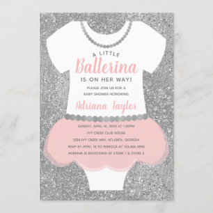 Ballerina Baby shower Uitnodiging