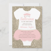 Ballerina Baby shower Uitnodiging (Voorkant)
