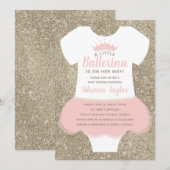 Ballerina Baby shower Uitnodiging (Voorkant / Achterkant)