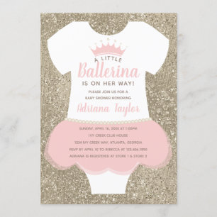 Ballerina Baby shower Uitnodiging
