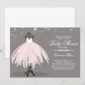 Ballerina Baby shower-uitnodiging, tutu opgewonden Kaart (Voorkant / Achterkant)