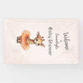 Ballerina Baby Shower Vertical Giraffe Welcome Spandoek (Horizontaal)