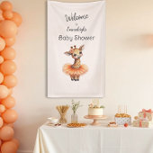 Ballerina Baby Shower Vertical Giraffe Welcome Spandoek