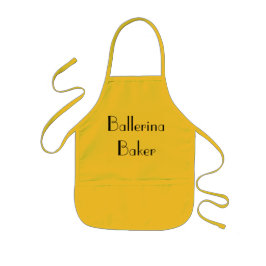 Ballerina Baker Quirky Yellow & Black Kinder Apron Schort