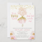 Ballerina Ballet Baby shower uitnodiging (Voorkant)