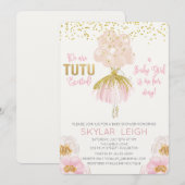 Ballerina Ballet Baby shower uitnodiging (Voorkant / Achterkant)