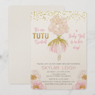 Ballerina Ballet Baby Shower Uitnodiging