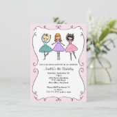 Ballerina Ballet Birthday Party Kaart (Staand voorkant)