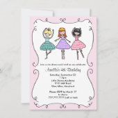 Ballerina Ballet Birthday Party Kaart (Voorkant)