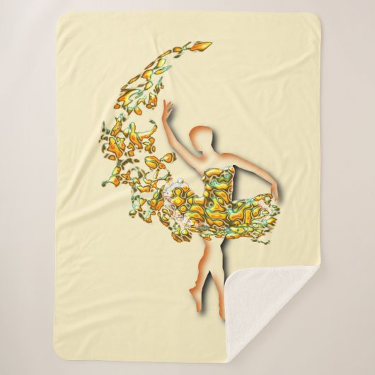 Ballerina Ballet Dancer Meisje Sherpa Deken (Voorkant)