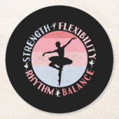 Ballerina Ballet Dancer - Mindsetwaarden Ronde Kartonnen Onderzetter (Voorkant)