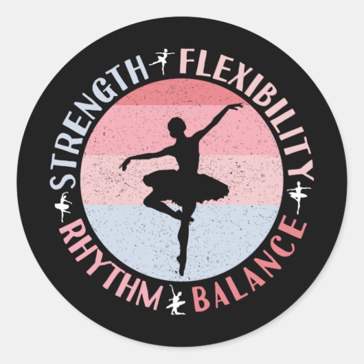 Ballerina Ballet Dancer - Mindsetwaarden Ronde Sticker (Voorkant)