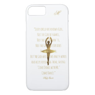 Ballerina Ballet Dancer Quote Monogrammen iPhone 8/7 Hoesje
