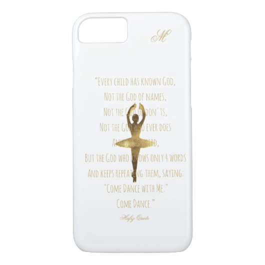 Ballerina Ballet Dancer Quote Monogrammen Case-Mate iPhone Case (Achterkant)