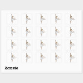 Ballerina Ballet Dancer Vierkante Sticker (Vel)