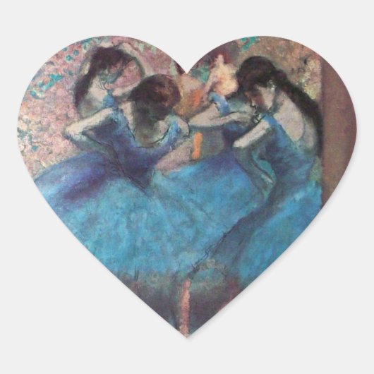 BALLERINA BALLET DANCERS IN BLAUW HART STICKER (Voorkant)