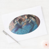 BALLERINA BALLET DANCERS IN BLAUW OVALE STICKER (Envelop)
