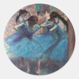 BALLERINA BALLET DANCERS IN BLAUW RONDE STICKER