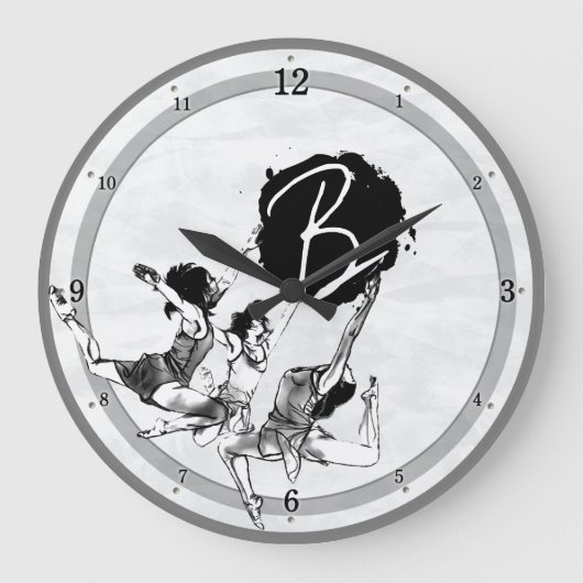 Ballerina Ballet dancing clocks Grote Klok (Voorkant)