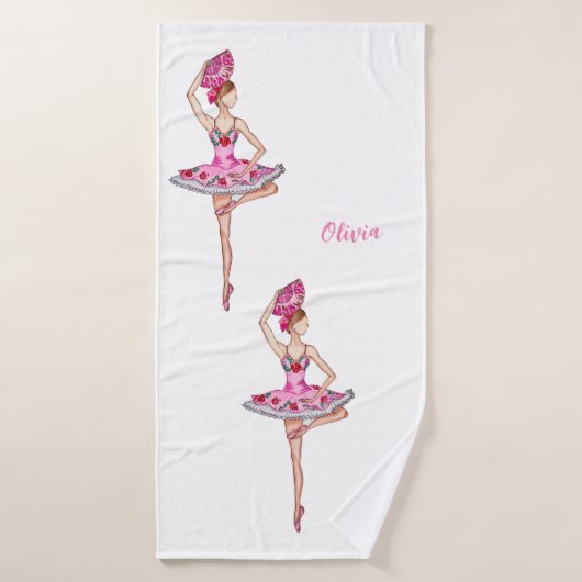 Ballerina ballet daner met han fan badhanddoek (Badhanddoek)